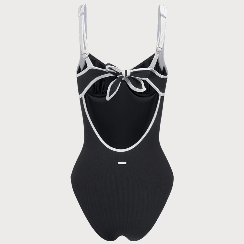 Berlook Contrast Trim Knotted One-Piece Swimsuit - Picture 7 of 10
